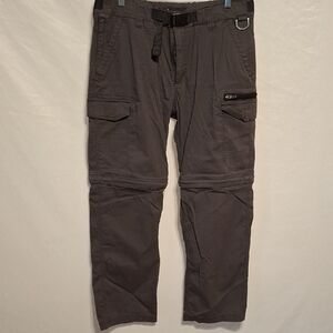 Men's Gray Cargo Pants with Belt